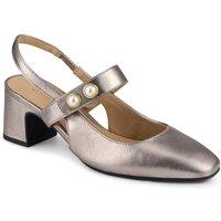Jones Bootmaker Women's Xeneva Leather Mary Janes in Metallic Silver | Size: 6