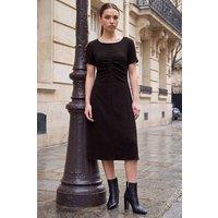 Roman Women's Petite Ruched Dress in Chocolate | Size: 10