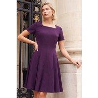 Roman Women's Square Neck Panel Dress in Aubergine | Size: 16