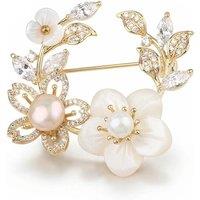 Angel Barocco Women's Vintage Floral Mother-of-Pearl Brooch