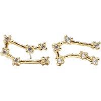 Harfi Women's Gemini Star Sign Constellation Astrology Tiny Earrings in Gold