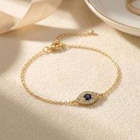 Harfi Women's Minimalist Elegant Evil Eye Gold Plated Bracelet