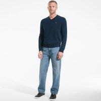 Lands' End Men's V-neck Cashmere Jumper in Dark Navy | Size: 2XL