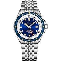 STHRLING Original Men's Swiss Automatic Depthmaster Radiance Diver Watch Stainless Steel Case w/ rotating Unidirectional Bezel & Stainless Steel