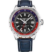 STHRLING Original Men's Global Voyager 1014 GMT 42mm World Timer Watch in Dark Blue
