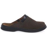 Josef Seibel Men's 'Max' Leather Mules in Dark Brown | Size: 8