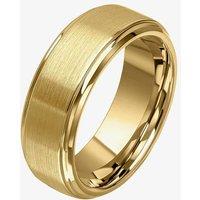 Fred Bennett Men's 8mm Brushed Gold Plated Tungsten Ring R3862 67 | Size: V