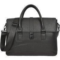 House of Leather Men's Real Leather Briefcase Laptop Bag Byron Black