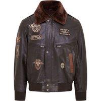 Infinity Leather Men's Leather US Air Force Bomber Jacket- Lieksa in Brown | Size: 2XL