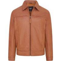 Infinity Leather Men's Retro Classic Leather Harrington Biker Jacket - Drammen in Tan | Size: Large