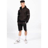 AARHON Men's Contrast Piped Hoodie & Shorts Set - Sico in Black | Size: Medium
