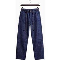 Giesto Men's Mid-Waist Straight-Leg Denim Jeans in Dark Indigo | Size: Medium