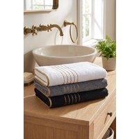 Living and Home 3-Pack Soft Bath Towels with Gold Lines