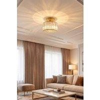 Garden Sanctuary Crystal Mount Ceiling Light in Gold