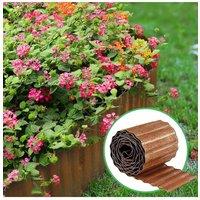 Living and Home 6m Corrugated Metal Garden Edging in Terracotta | Size: Large