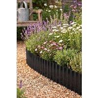 Living and Home 6m Corrugated Metal Garden Edging in Black | Size: Large