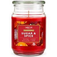 Candle-Lite Sugar & Spice Scented Candle Jar 18oz in Red