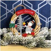 Netagon Battery Powered Wicker Christmas Wreath in Red