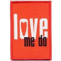 Beatles Patch Love Me Do Logo new Official Red Woven Iron on (10cm x 5 cm) | Size: 10cm x 5 cm