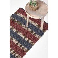 Homescapes Multicolour Striped Jute Hall Runner, 66 x 200 cm | Size: 66 cm x 200 cm