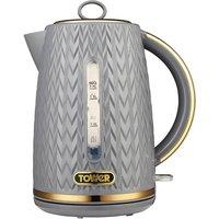 Tower Kettle with Rapid Boil, Empire, 1.7L, 3000W, T10052GRY, Grey with Brass