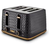 Tower 4-Slice Toaster, Empire, 1600W, T20061BLK, Black & Brass