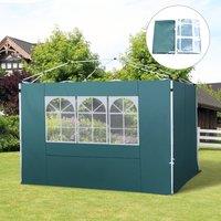 OUTSUNNY Gazebo Replacement Exchangeable Side Wall Panels w/ Window in Green