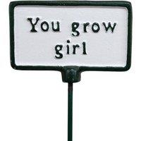 Gifts Direct 2 U Garden Stake Plant Sign Quote - You Grow in White