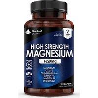 New leaf health Magnesium Citrate 1620mg 120 High Strength & High Absorption Capsules in Blue
