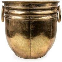 Madison & Mayfair Antique Gold Small Metal Planter