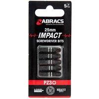 Abracs Pozi Impact Screwdriver Bit (Pack of 5) in Black