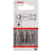 Bosch PZ2 Extra Hard Pozi Screwdriver Bit (Pack of 3) in Silver