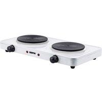 Geepas Hot Plate Electric Cooker Double Portable Table Top Kitchen Hob Stove 2000W in White