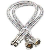 PAWNORA M10 1/2 BASIN FLEXI HOSE 100CM in Silver