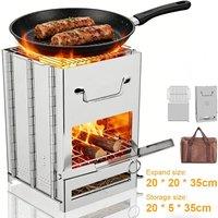 FLAVORA Portable Folding Stainless Steel Stove Outdoor in Silver | Size: 0.6m2