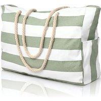 MODISHION Women's Large Waterproof Beach Tote Bags with Zip & Rope Handle in Green