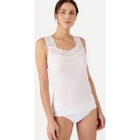 Damart Women's Sleeveless Thermolactyl T-Shirt Lace Trim Regular Length Jersey in Light Pink | Size: 2XL
