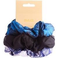 Smug Women's Cloud Satin Hair Scrunchie Set (set of 3) in Blue