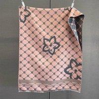 PEACH ACCESSORIES Women's Retro Chic Floral Lattice Scarf in Dusty Pink