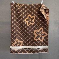 PEACH ACCESSORIES Women's Retro Chic Floral Lattice Scarf in Brown