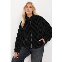 Yours Women's Faux Fur Borg Fleece in Black | Size: 22-24