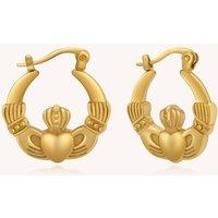 Realta Women's Claddagh Hoops in Gold