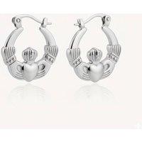 Realta Women's Claddagh Hoops in Silver