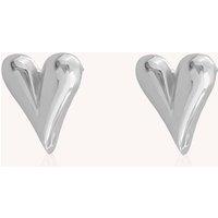 Realta Women's Holly Heart Studs in Silver