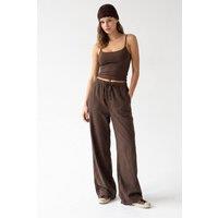 MixRay Women's Tencel Wide-Leg Palazzo Trousers in Brown | Size: Large