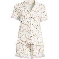 Lands' End Women's Cooling Pyjama Set With Shorts in Ivory | Size: Large