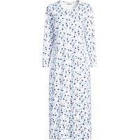 Lands' End Women's Petite Long Sleeve Mid Calf, Pure Cotton Nightdress in Ivory | Size: XS