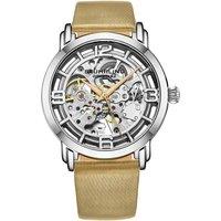 STHRLING Original Women's Winchester Automatic Skeleton Watch with Satin Twill Strap in Light Beige