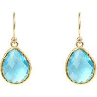 Latelita Women's Petite Drop Earrings Blue Topaz Hydro Gold