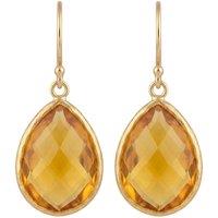 Latelita Women's Petite Drop Earrings Citrine Hydro Gold in Yellow